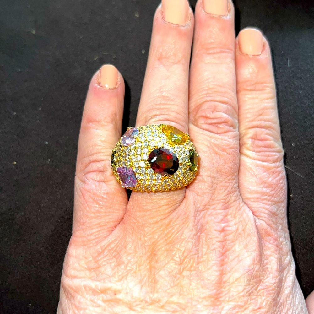 Noir Gold Statement Ring - image 1